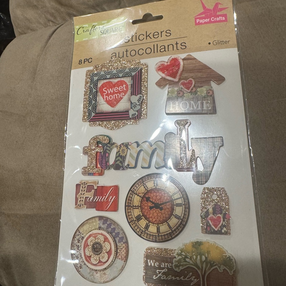 Crafter's Square Glitter 3D
Stickers Home and Family 8 pc/ scrapbooking